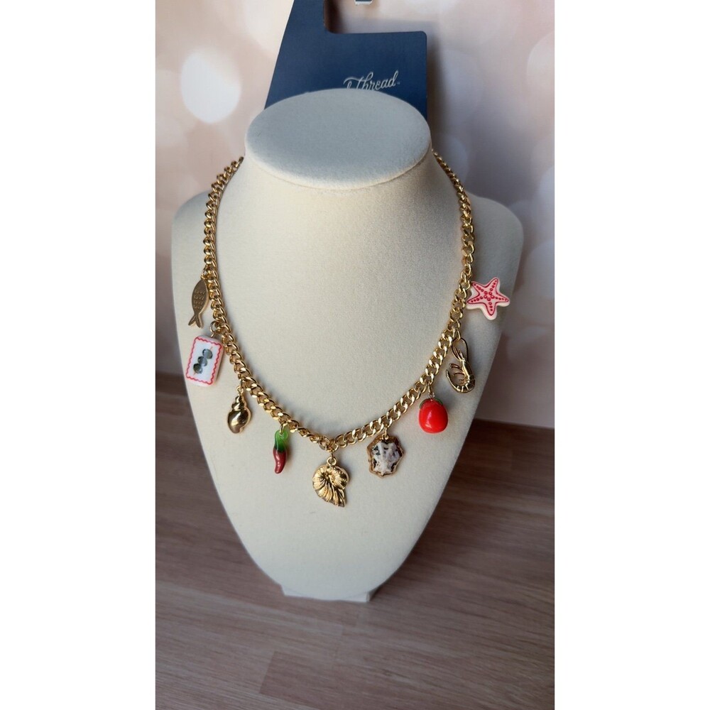 Coastal Gold Charm Necklace |  universal thread